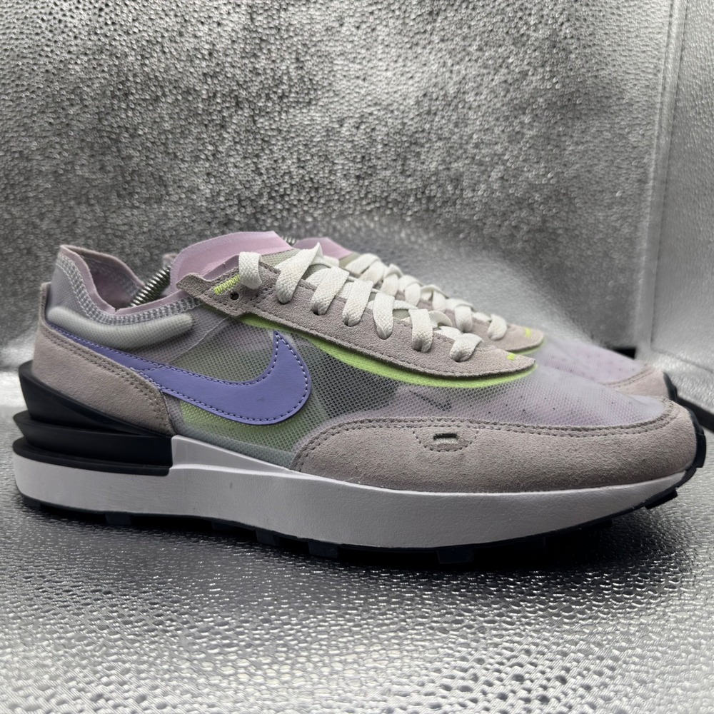 Size 11 Nike Waffle One Mens Sneakers Grey Purple DC2533-004 Excellent Mesh